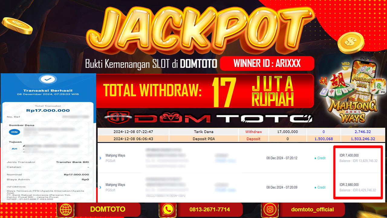 JACKPOT SLOT MAHJONG WAYS 08 DESEMBER 2024 